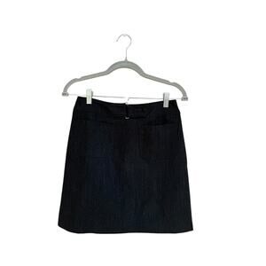 Cento X Cento Italy Wool Blend Black Mini Skirt Lined Classic Office Chic 40